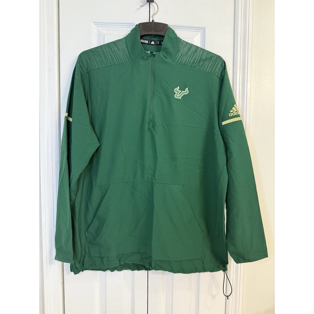 Adidas USF Bulls Quarter Zip Jacket XL Green Sporty Gorpcore Windbreaker